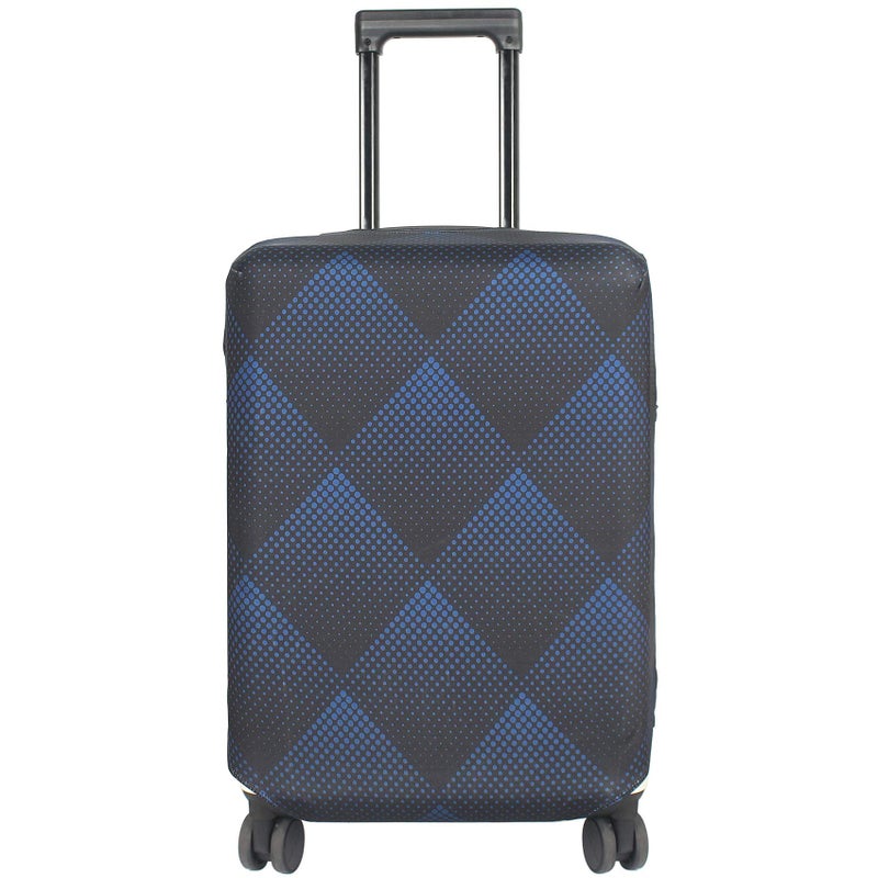 HYPER VENTURE Washable Luggage Cover - Fashion Suitcase Protector Fits 27-30 Inch Luggage (Blue Cube, L) - Image 1